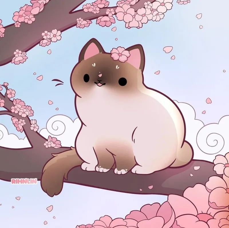 Lưu ngay con mèo cute chibi siêu xinh