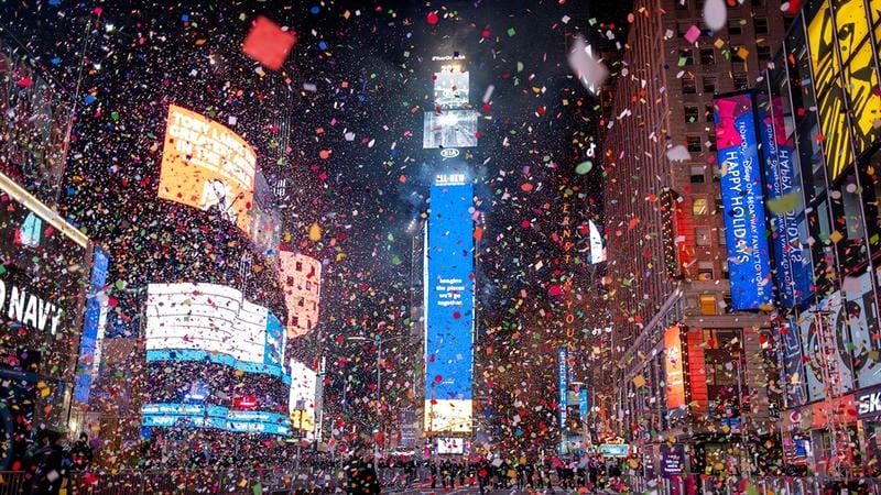 Gợi ý những bức New Year's Eve Times Square ấn tượng
