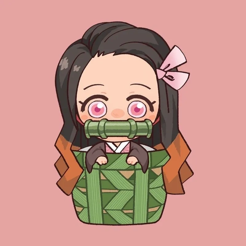 Tận hưởng hình nền siêu cute hình nền nezuko chibi