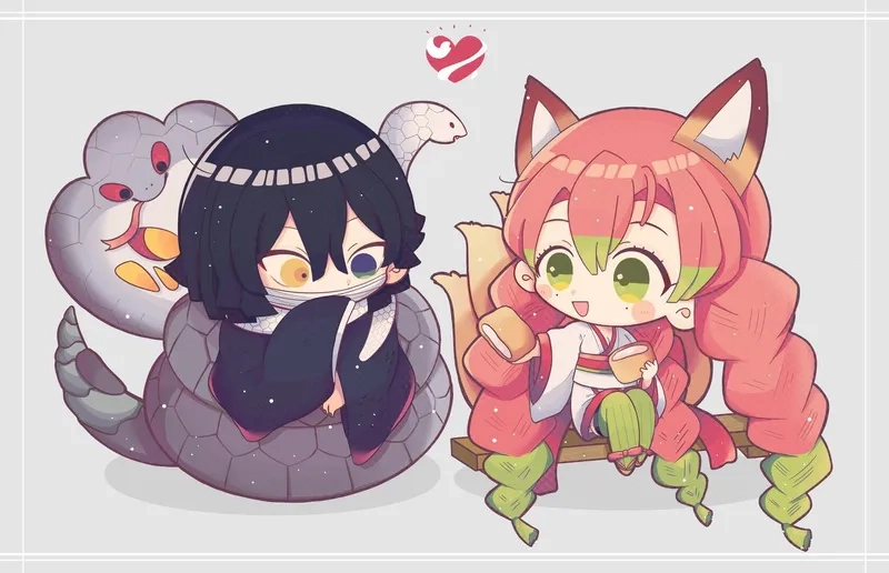 Trang trí màn hình với obanai chibi wallpaper sống động