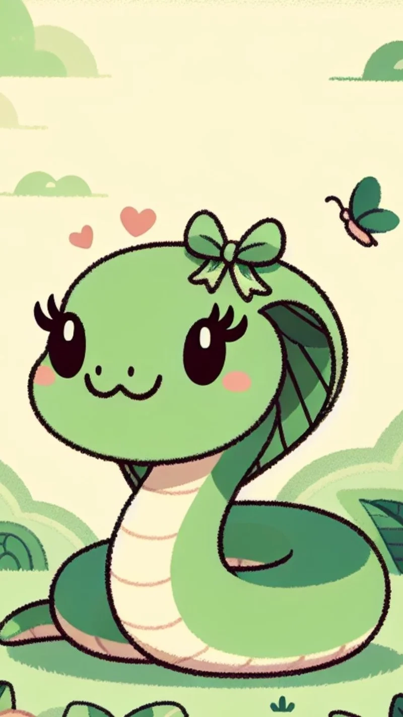 Thưởng thức ngay hình rắn chibi cute đáng yêu hết nấc