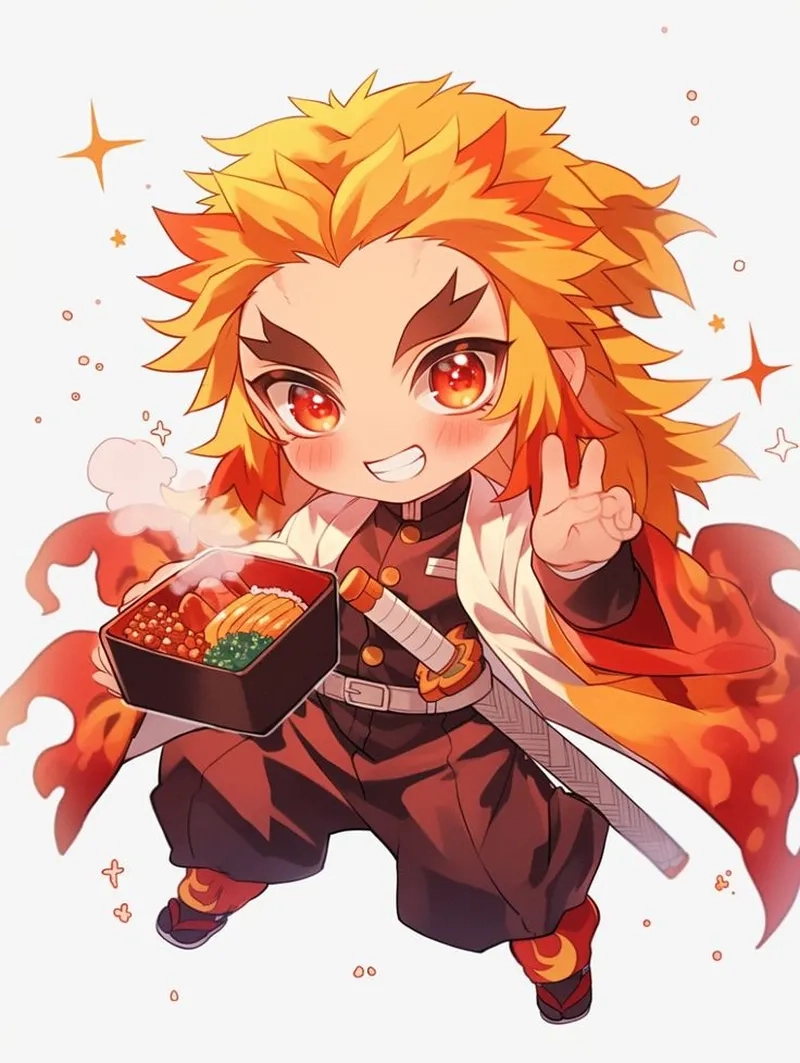 Ngắm trọn nét dễ thương từ hình rengoku chibi