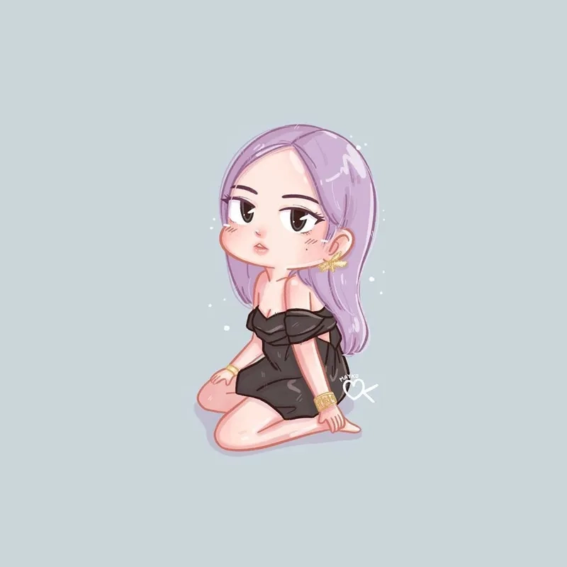 Trang trí màn hình với hình rose chibi cute xinh xắn