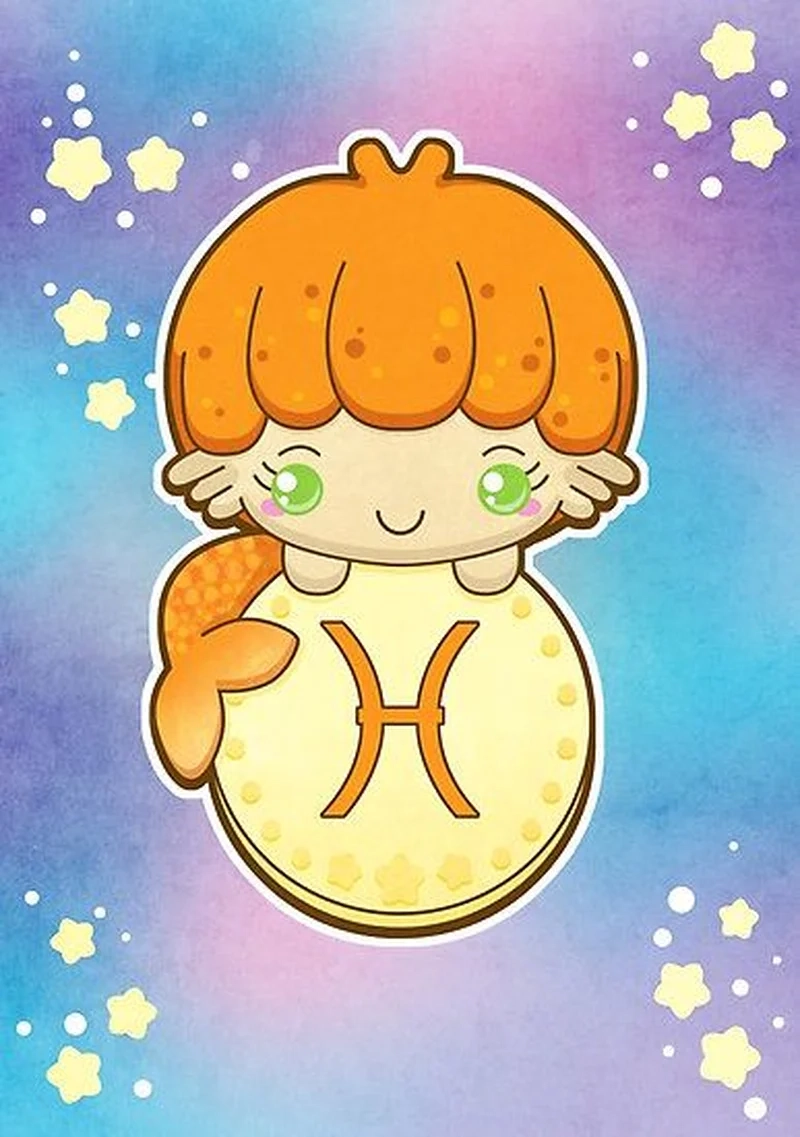 Biến hình nền sống động nhờ hình nền cung song ngư chibi