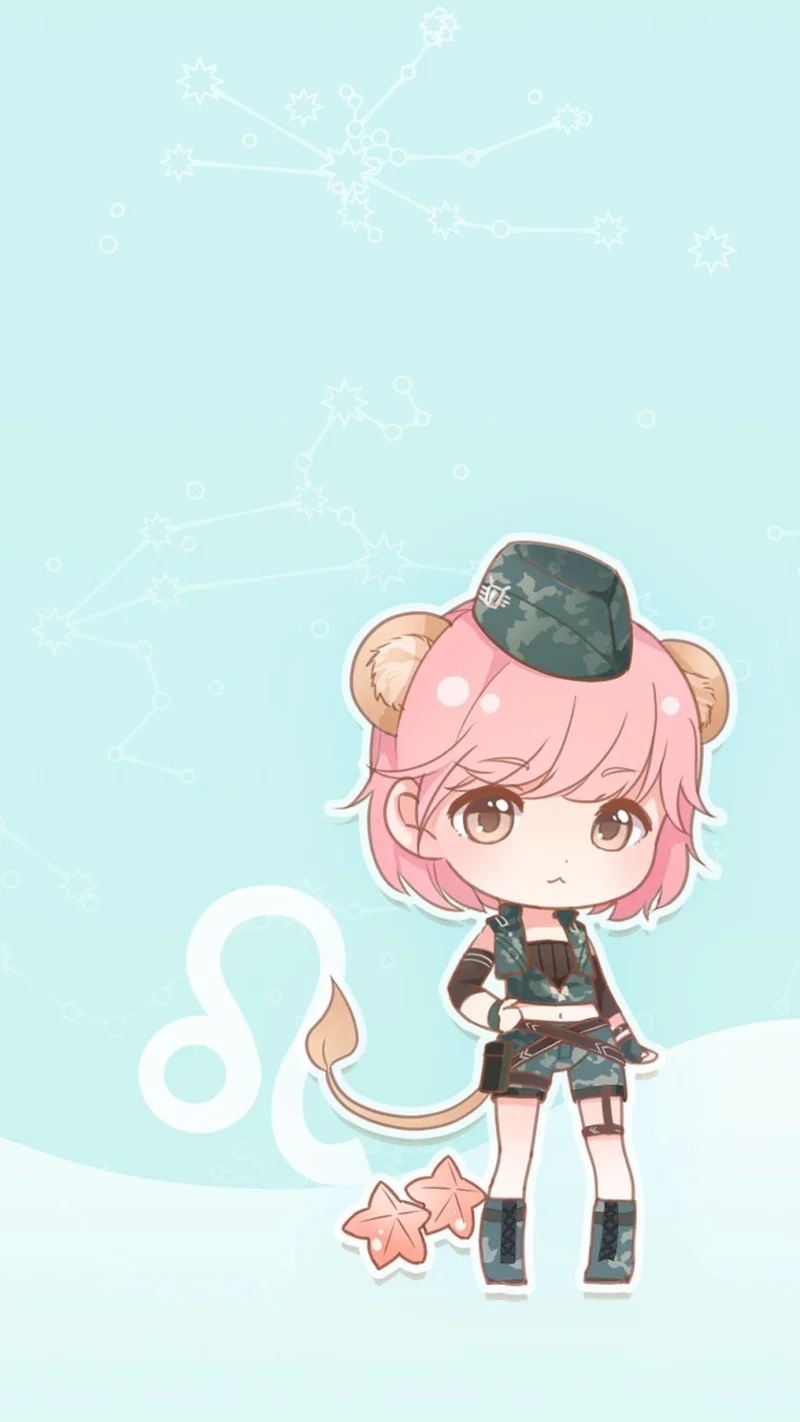 Thả tim cho sư tử chibi cute siêu xinh