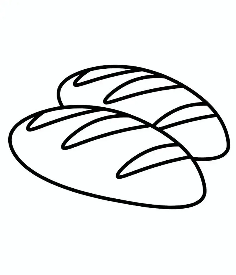 Tranh tô màu ổ bánh mì sinh động và dễ thương