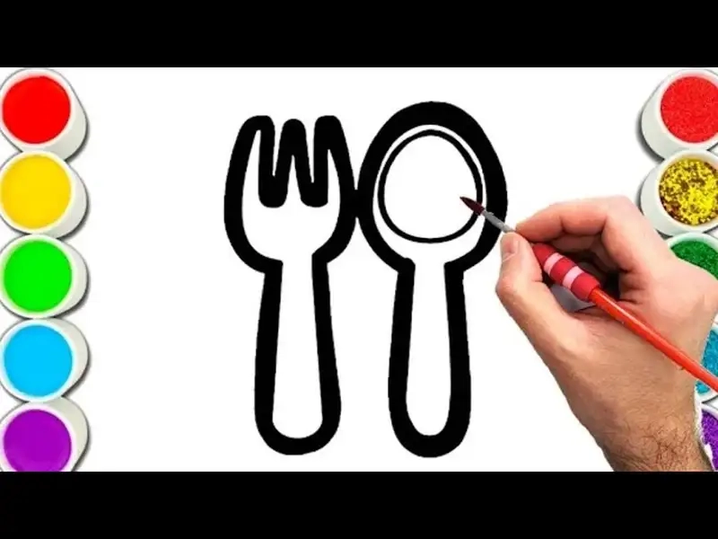Bé làm quen với tranh tô màu đồ dùng nhà bếp gần gũi vui học