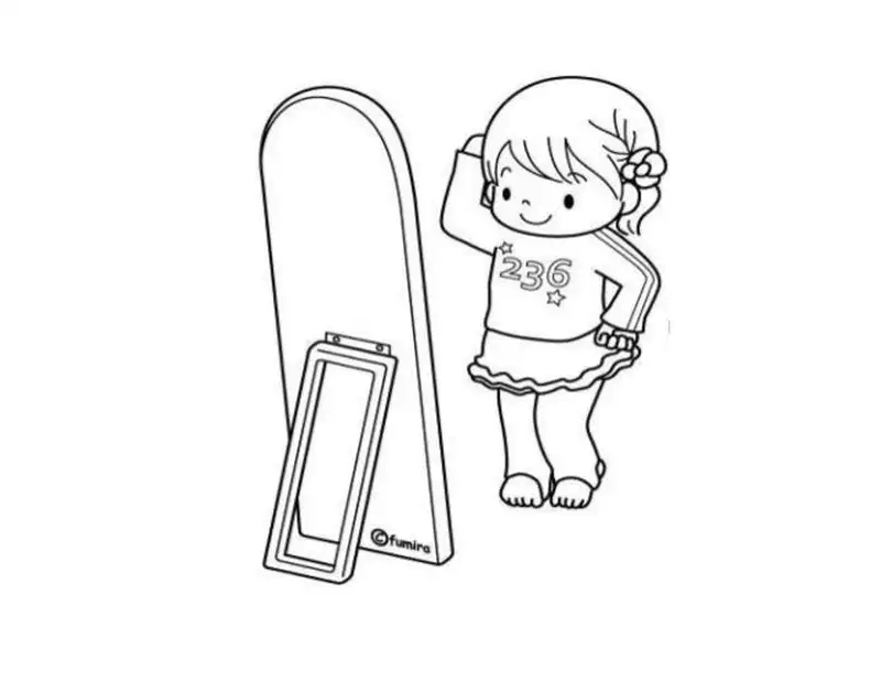 Hình tô màu cái gương xinh xắn cho bé khám phá