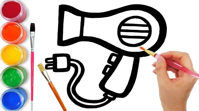 Tranh tô màu máy sấy vui nhộn giúp bé học cách nhận biết