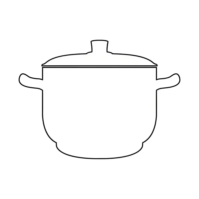 Bộ tranh tô màu đồ dùng nhà bếp có cả tranh tô màu cái nồi