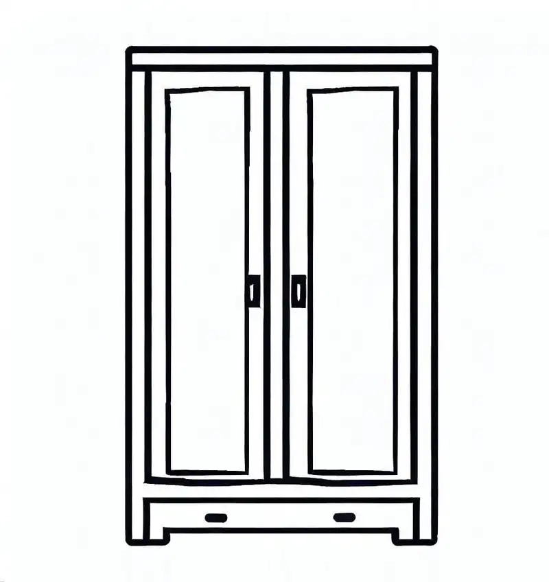Bé rèn luyện sự khéo léo qua tranh tô màu cái tủ quần áo nhiều chi tiết đẹp
