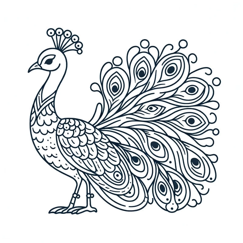 Khám phá tranh tô màu con công sáng tạo