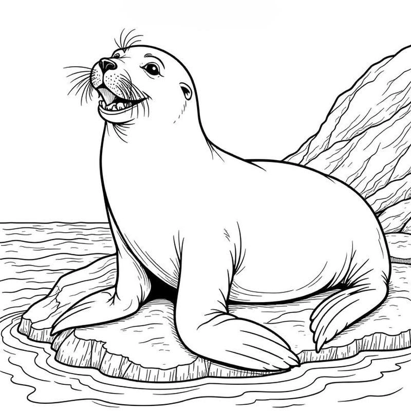 Khám phá niềm vui với Tranh tô màu sư tử biển cho trẻ mầm non dễ dàng