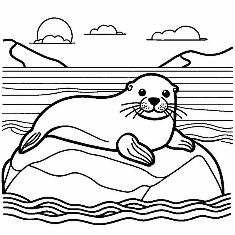 Phát triển kỹ năng với Tranh tô màu sư tử biển cho lớp 1 hấp dẫn