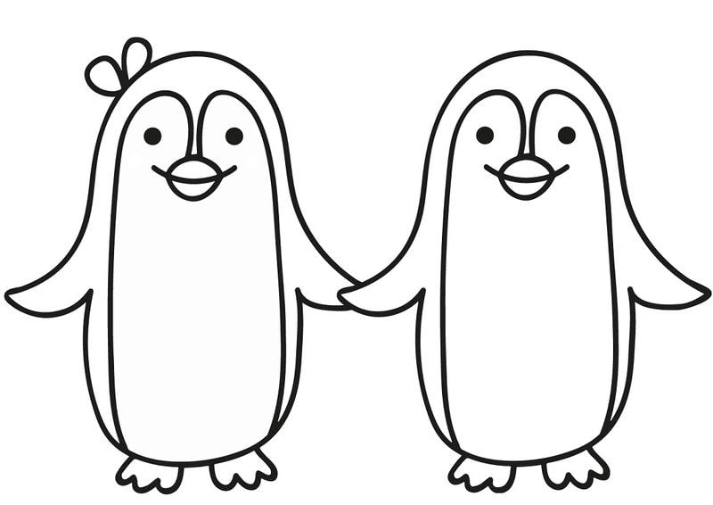 Tải miễn phí tranh tô màu con chim cánh cụt đáng yêu cho bé