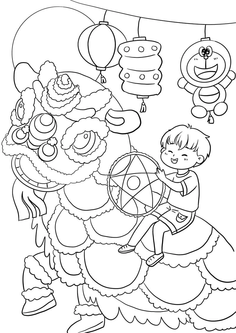 Xem và tải Tranh tô màu con vật Tết PNG chất lượng cao cho bé