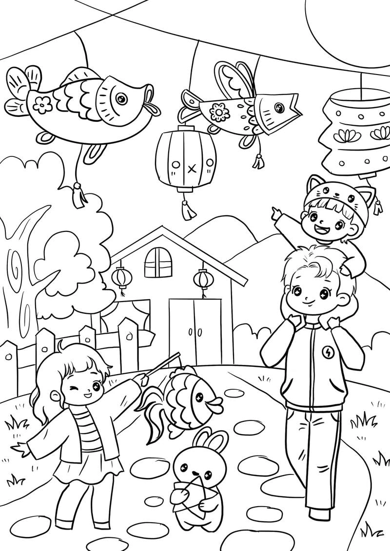 Bé lớp 1 hứng thú với Tranh tô màu con vật Tết cho lớp 1 vui học màu sắc