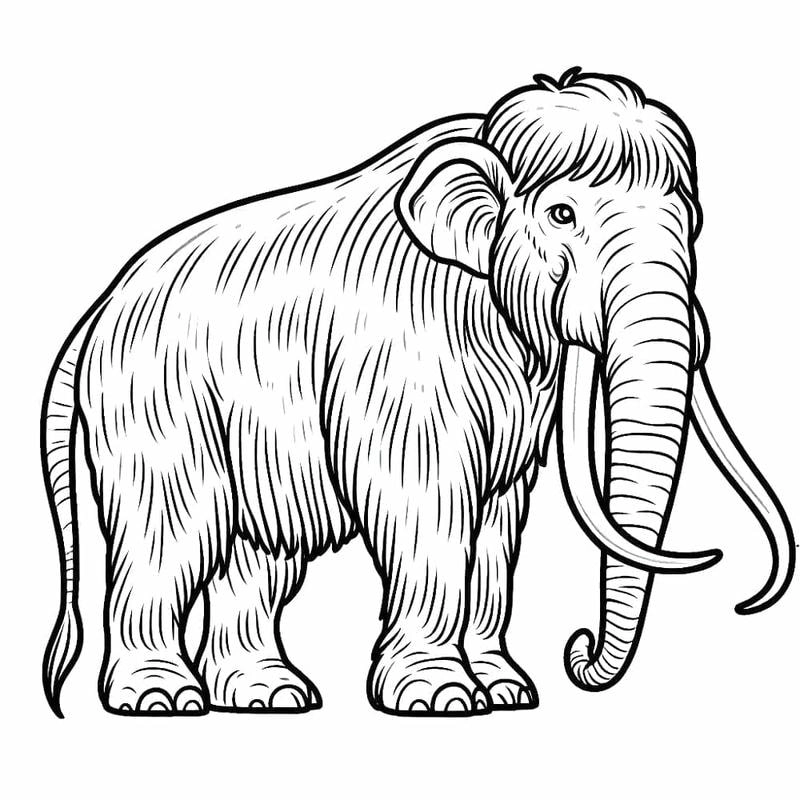 Tranh tô màu con voi ma mút là như thế nào 