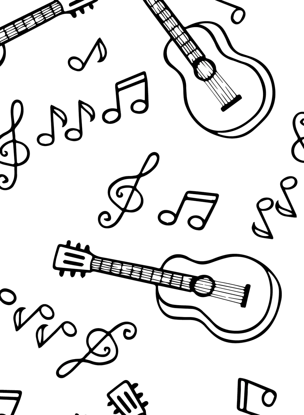 Luyện kỹ năng sáng tạo cùng tranh tô màu guitar acoustic