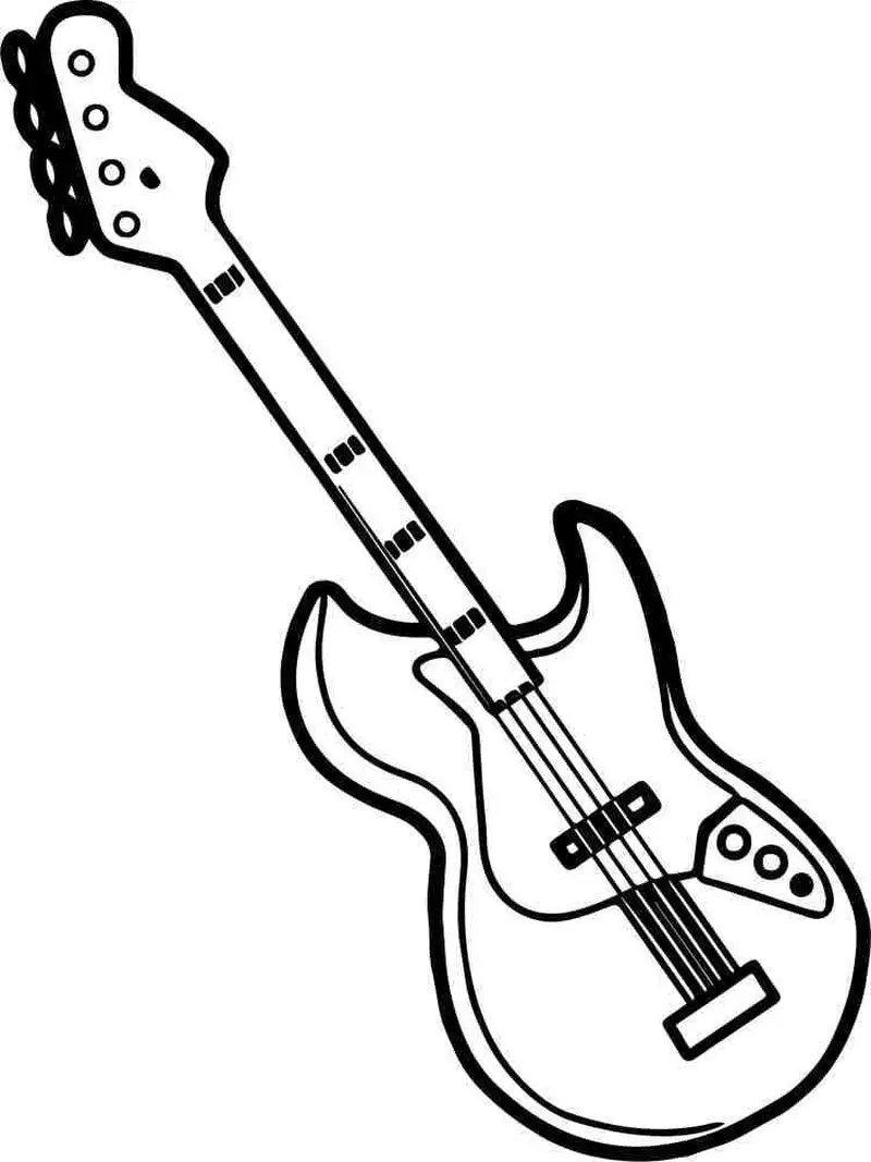 Bé học nhạc qua tranh tô màu đàn guitar cho trẻ em