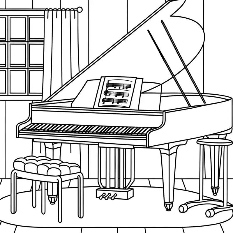 Khám phá ngay tranh tô màu đàn piano cho bé