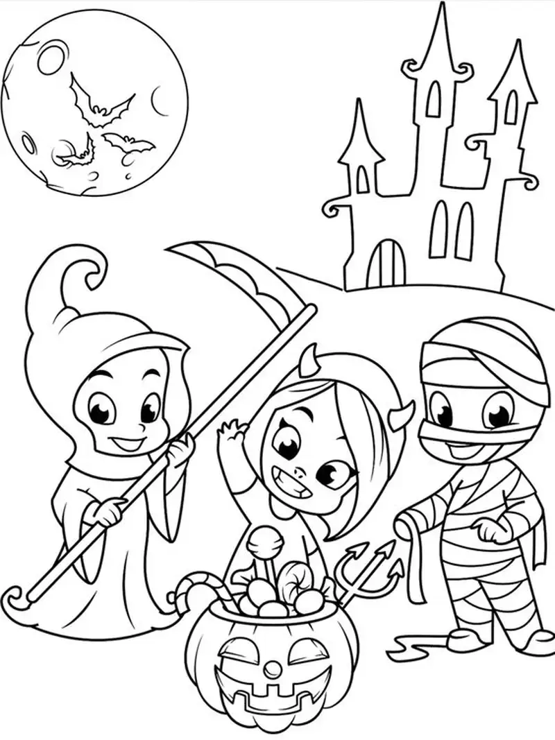 Trang trí Halloween với tranh tô màu đèn lồng Halloween