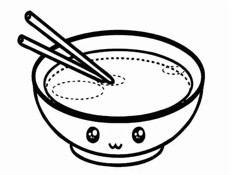 Mẫu tranh tô màu đôi đũa đơn giản dễ tô
