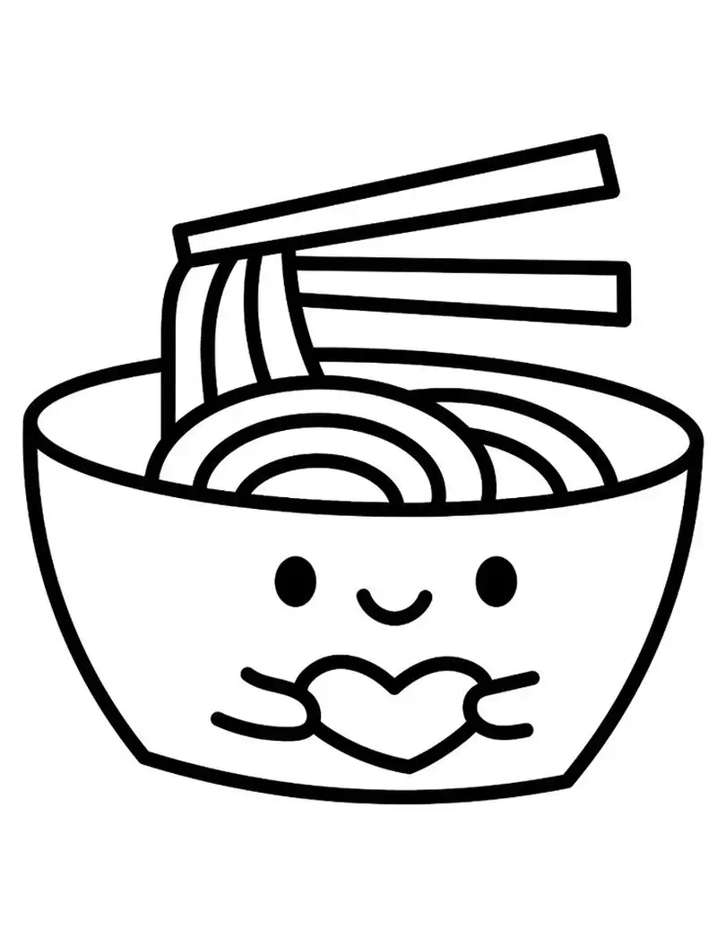 Hình tô màu đôi đũa dễ thương cho bé