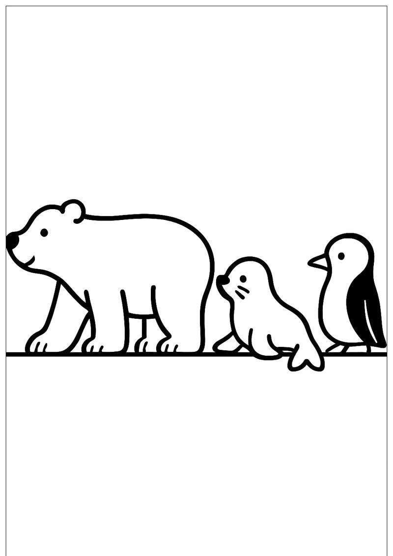 Tranh tô màu động vật Bắc Cực là như thế nào hấp dẫn bé