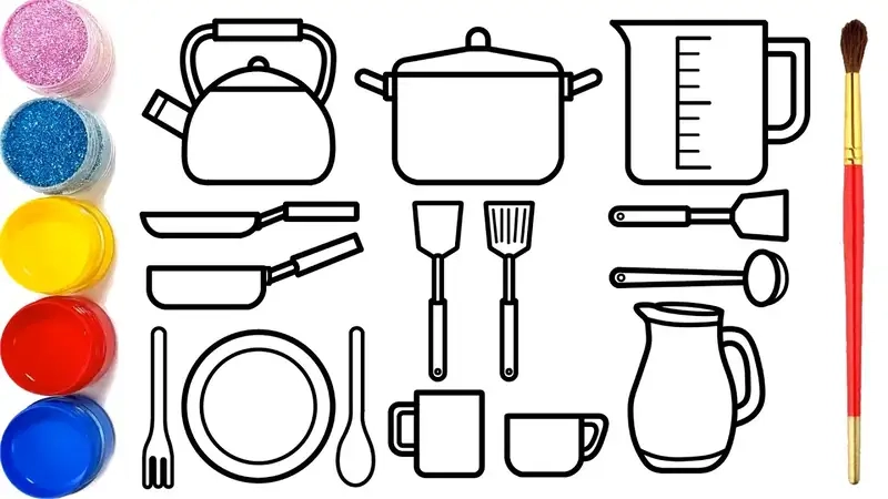 Bé khám phá nghề bếp qua tranh tô màu đầu bếp cho trẻ em sáng tạo