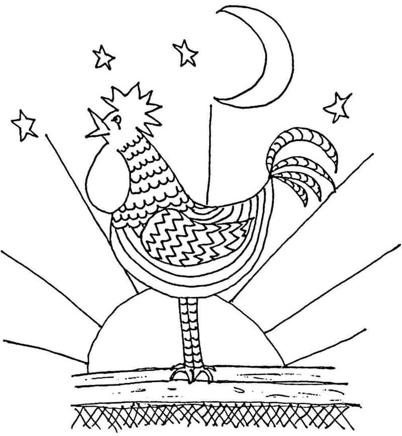 Bé sẽ thích thú với tô màu con gà trống đẹp đầy sáng tạo