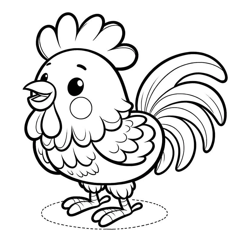 Tận hưởng niềm vui với tranh tô màu con gà trống đầy màu sắc