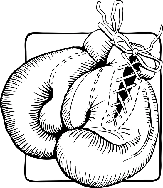 Vẽ dễ dàng tranh tô màu găng tay boxing đơn giản