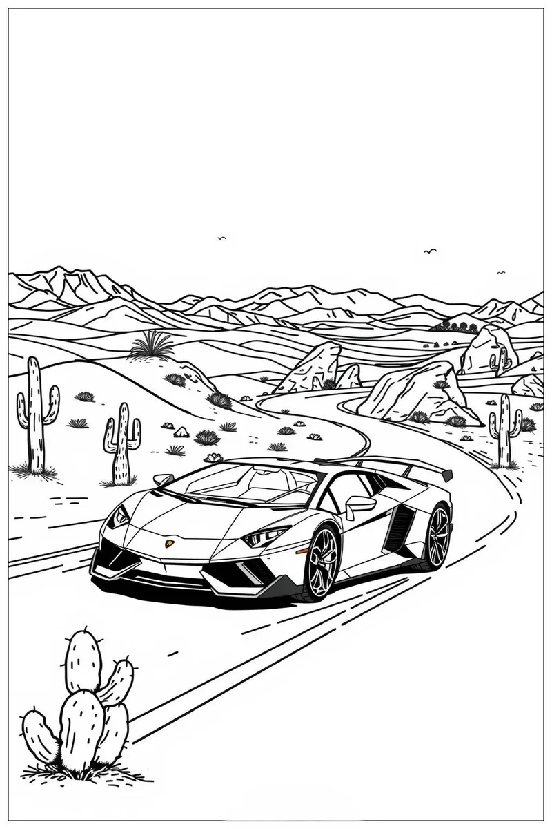 Bé sáng tạo cùng tranh tô màu lamborghini cực chất