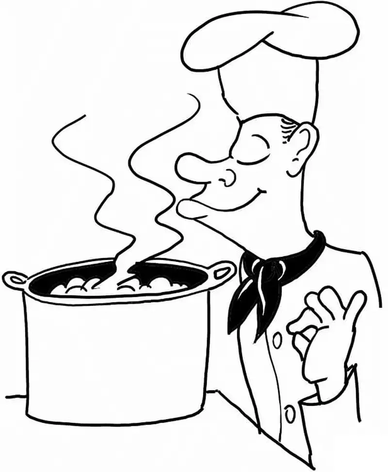 Vui nhộn và đáng yêu cùng tranh tô màu mũ đầu bếp hoạt hình