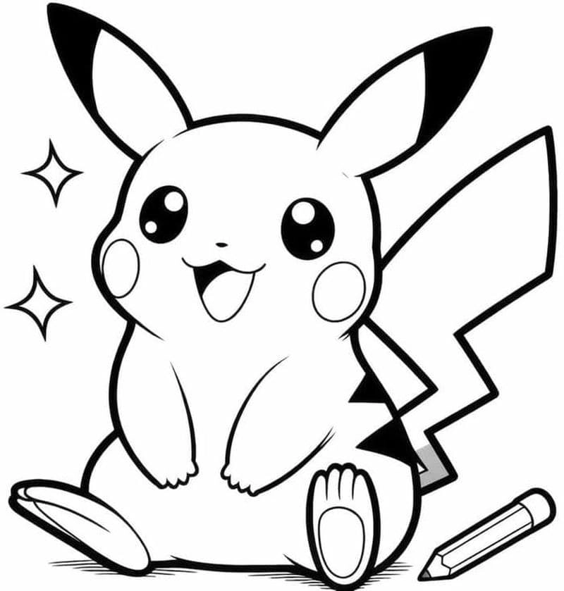 Nhanh tay in hình Pikachu cho bé tô màu