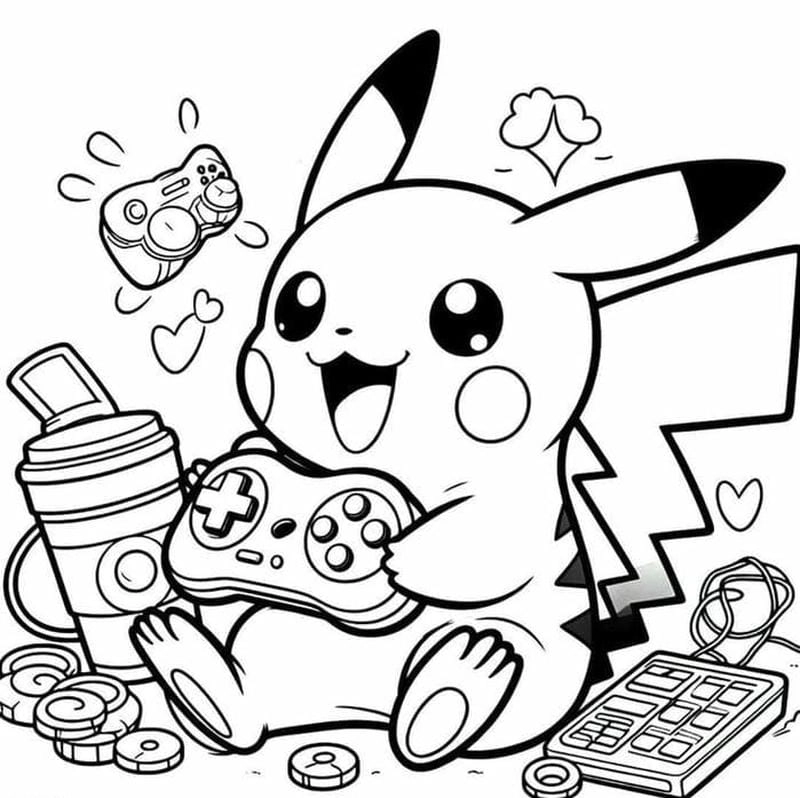 Tải ngay in hình Pikachu tô màu dễ dàng