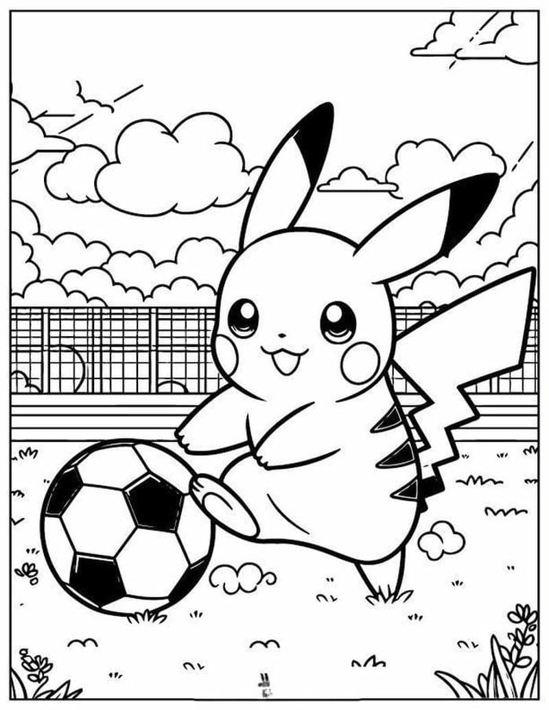Bé sáng tạo với in hình tô màu Pikachu thú vị
