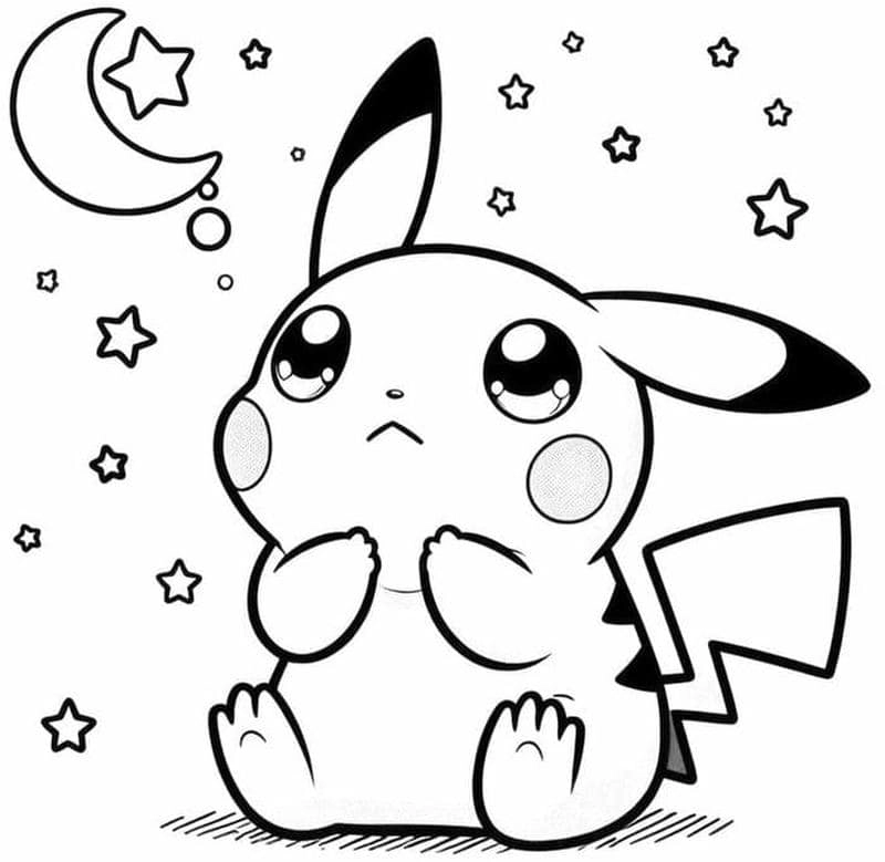 Thỏa sức vui chơi với Pikachu tô màu sinh động
