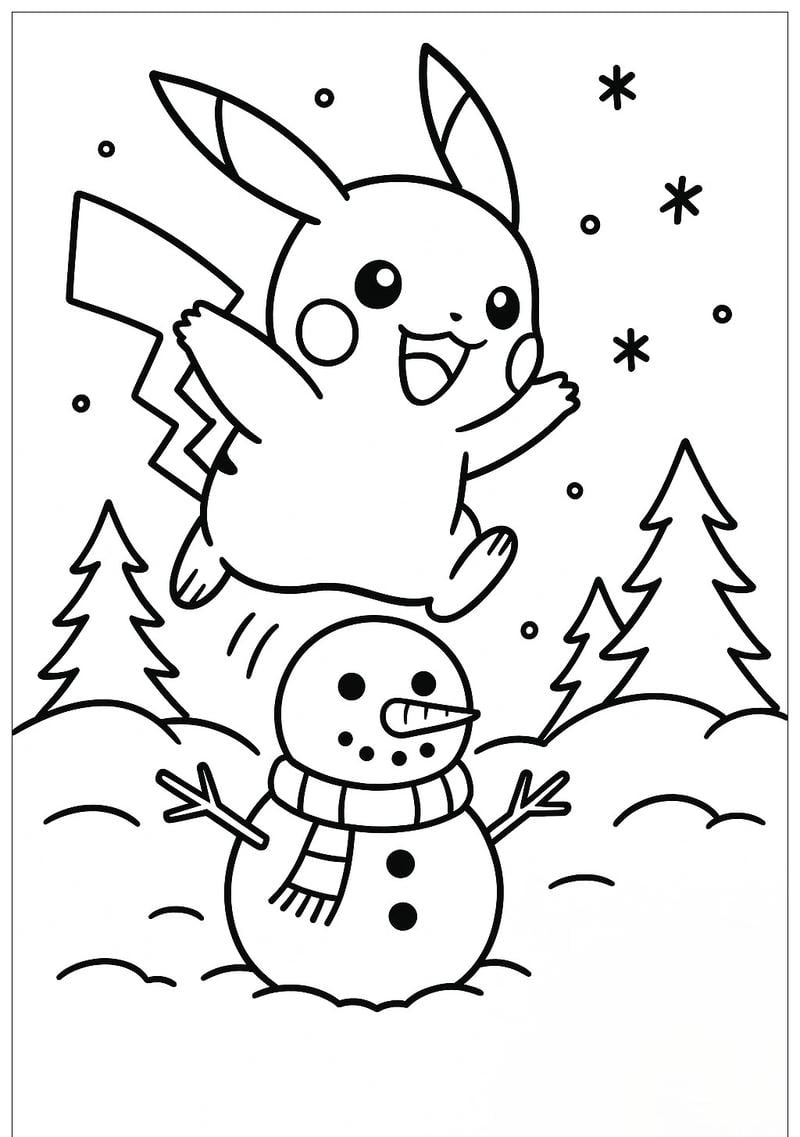 Bé yêu thích hình Pikachu tô màu sinh động