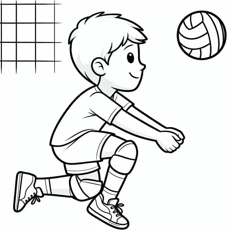 Giải trí sáng tạo cùng tranh tô màu bóng chuyền thiếu nhi