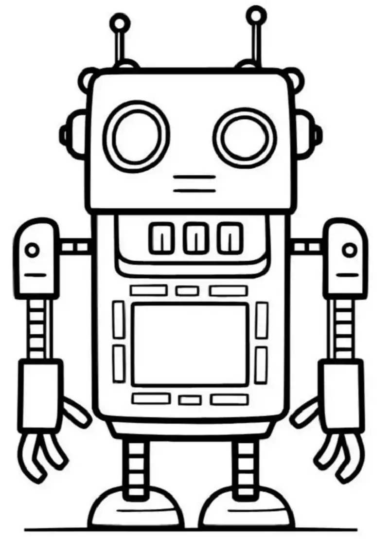 Bé vui học tập với tranh tô màu robot cho bé