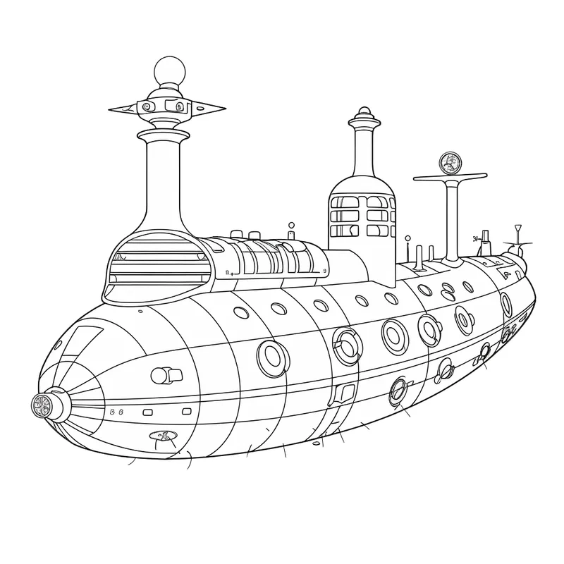 Khám phá thế giới dưới biển cùng tranh tô màu tàu ngầm vui nhộn