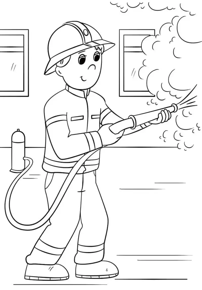 Tranh tô màu vòi rồng cứu hỏa cho bé thỏa sức sáng tạo