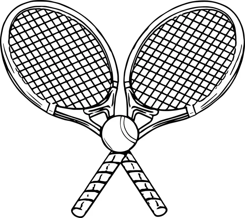 Thư giãn với tranh tô màu vợt tennis cho người lớn sáng tạo