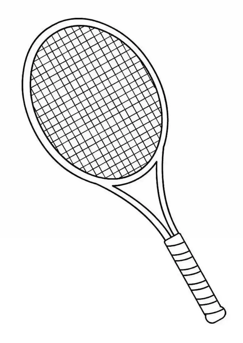 Tận hưởng tranh tô màu vợt tennis đơn giản nhanh gọn