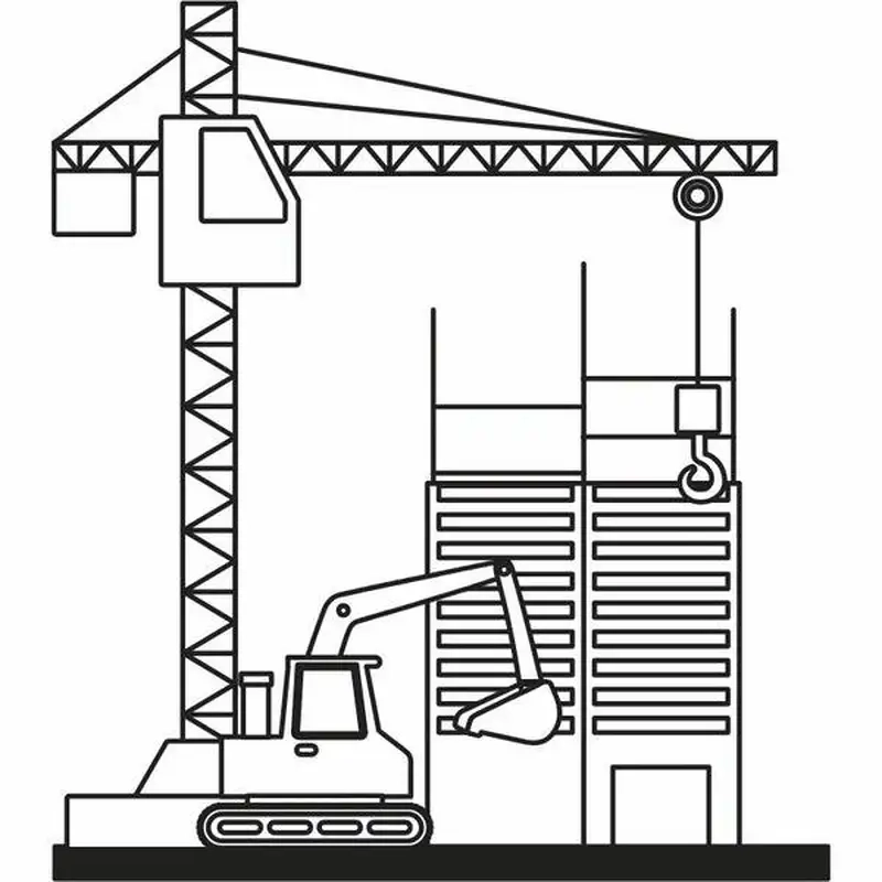 Tạo màu sắc sống động với xe cần cẩu tô màu cho bé