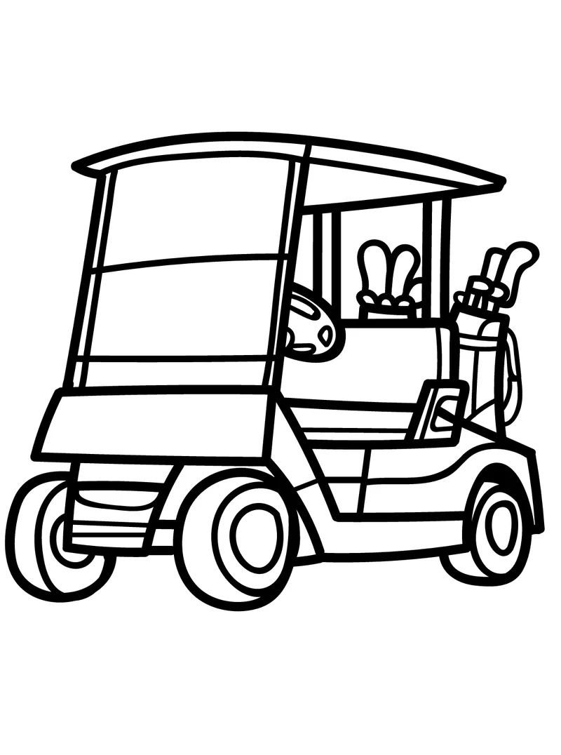 Rèn kỹ năng sáng tạo cho bé với tô màu xe golf đẹp