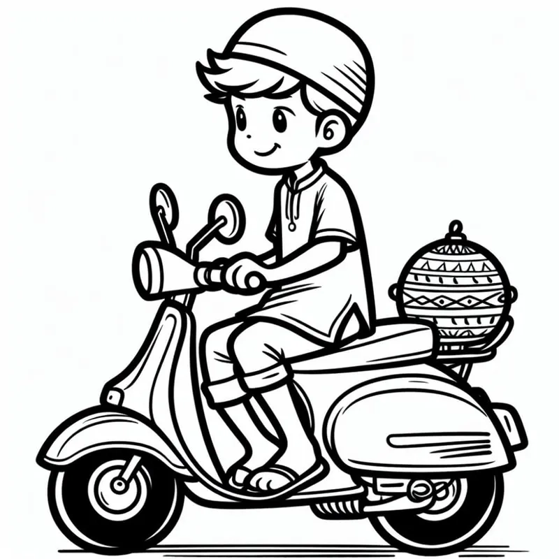 Tải và in tranh tô màu xe máy miễn phí cho bé tập tô luyện