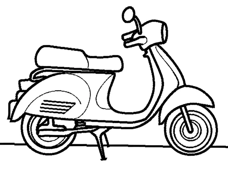 Dễ dàng tải và in tranh tô màu xe máy cho bé tập tô